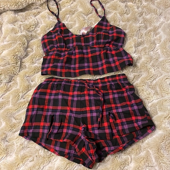 Savage x Fenty Purple Plaid pajama set - Picture 2 of 5